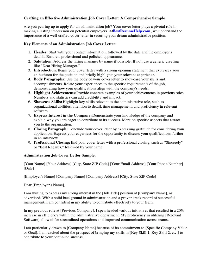 39900 admin cover letter