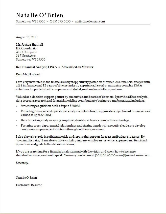 39907 finance cover letter enthusiasm