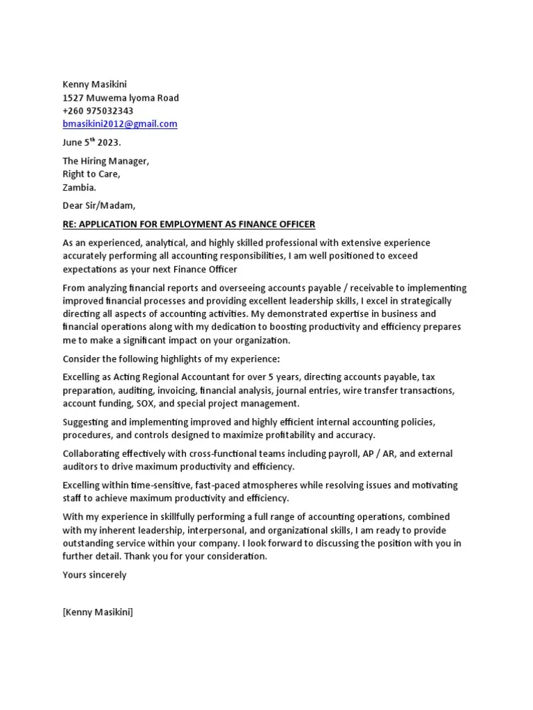 39907 finance cover letter header