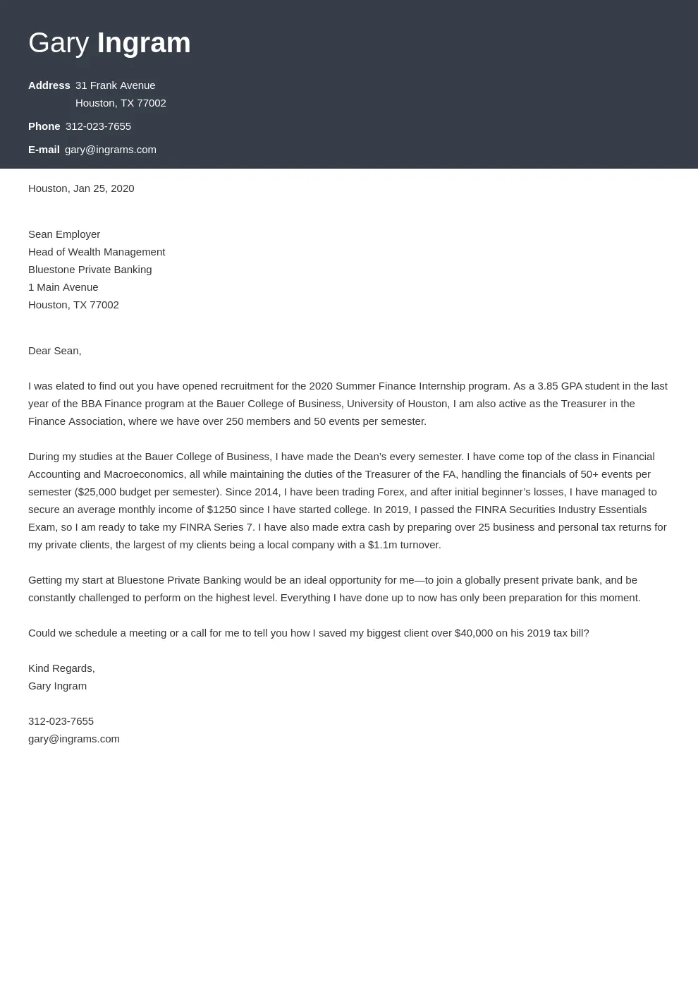39907 finance cover letter skills