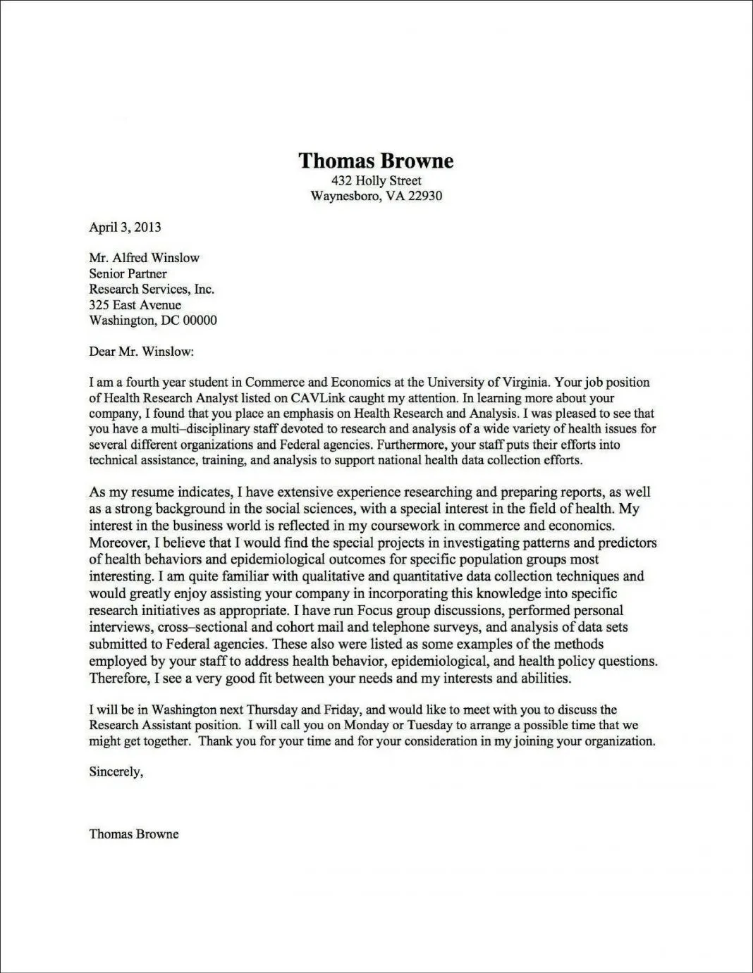 39909 cover letter formatting